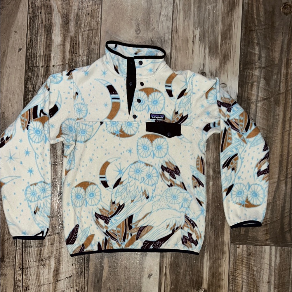 Patagonia Owl Pattern Synchilla Snap Fleece Pullover